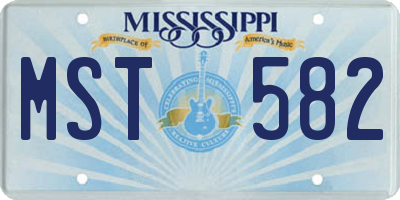 MS license plate MST582
