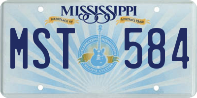 MS license plate MST584