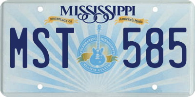 MS license plate MST585