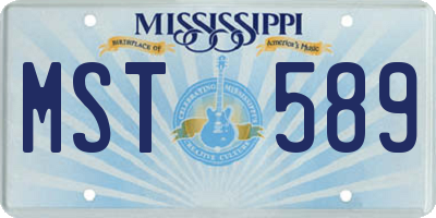 MS license plate MST589