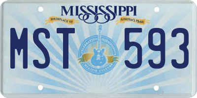MS license plate MST593