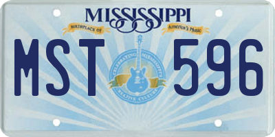 MS license plate MST596