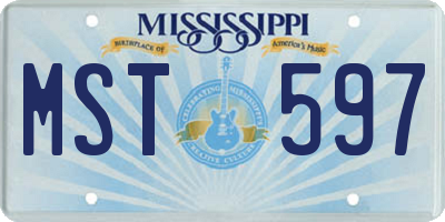MS license plate MST597