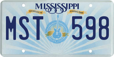 MS license plate MST598