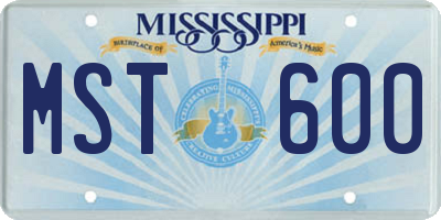 MS license plate MST600