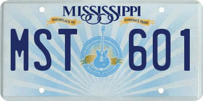 MS license plate MST601