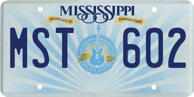 MS license plate MST602