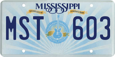 MS license plate MST603