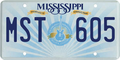 MS license plate MST605