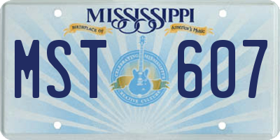 MS license plate MST607
