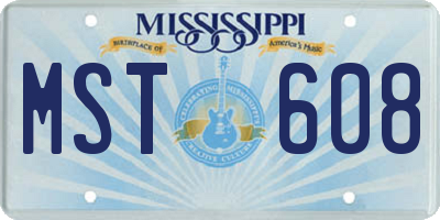 MS license plate MST608