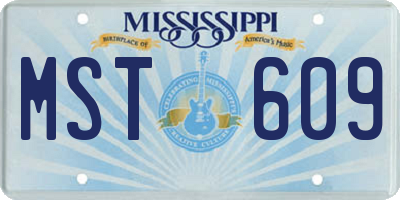MS license plate MST609