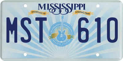 MS license plate MST610