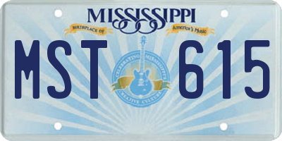 MS license plate MST615