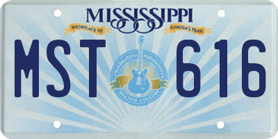 MS license plate MST616