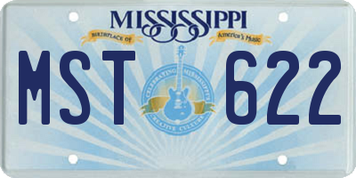 MS license plate MST622