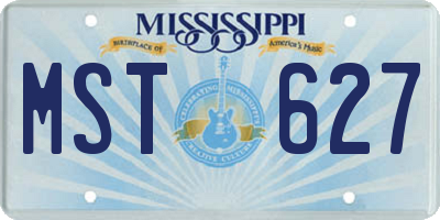 MS license plate MST627