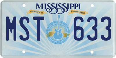 MS license plate MST633