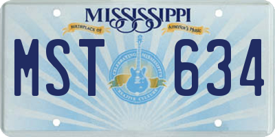 MS license plate MST634