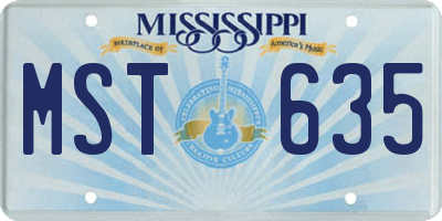 MS license plate MST635