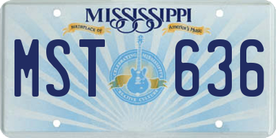 MS license plate MST636