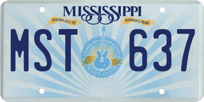 MS license plate MST637