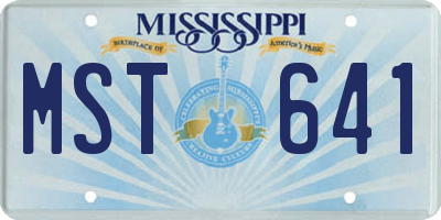MS license plate MST641