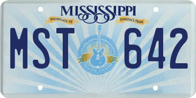 MS license plate MST642