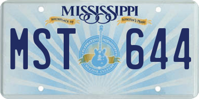 MS license plate MST644