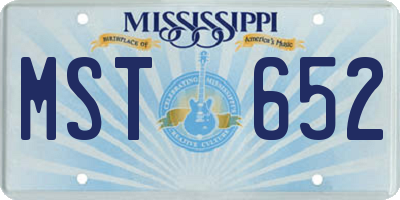 MS license plate MST652