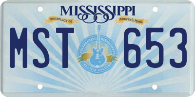 MS license plate MST653