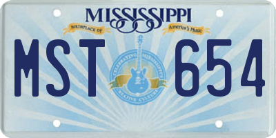 MS license plate MST654