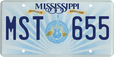 MS license plate MST655