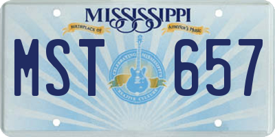 MS license plate MST657