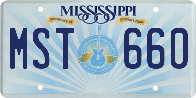 MS license plate MST660