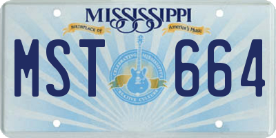 MS license plate MST664