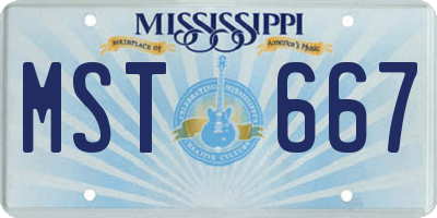 MS license plate MST667