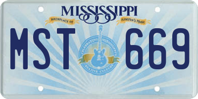 MS license plate MST669
