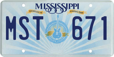 MS license plate MST671