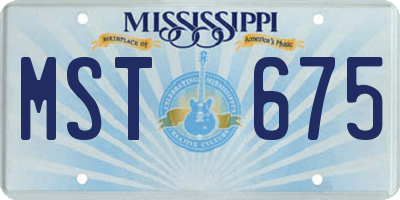 MS license plate MST675
