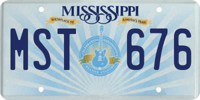 MS license plate MST676