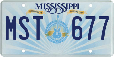 MS license plate MST677