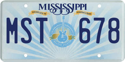 MS license plate MST678