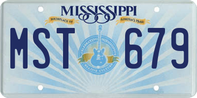 MS license plate MST679