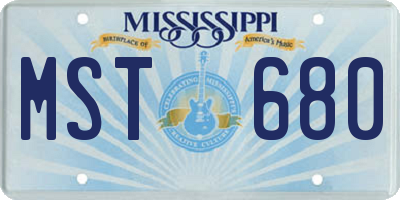 MS license plate MST680