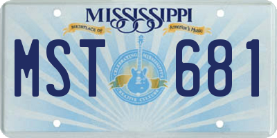 MS license plate MST681