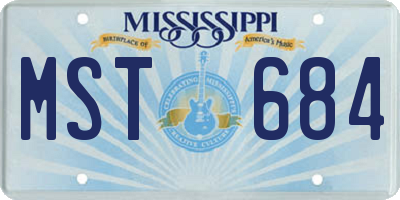 MS license plate MST684