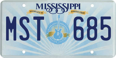 MS license plate MST685