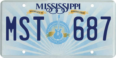 MS license plate MST687