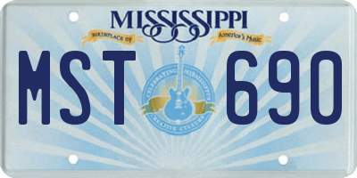 MS license plate MST690